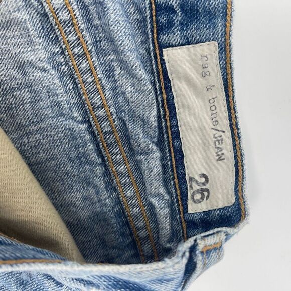 Rag & Bone Womens Blue Medium Wash Denim Cuffed Hem Hot Pants Shorts 26 - Picture 4 of 5